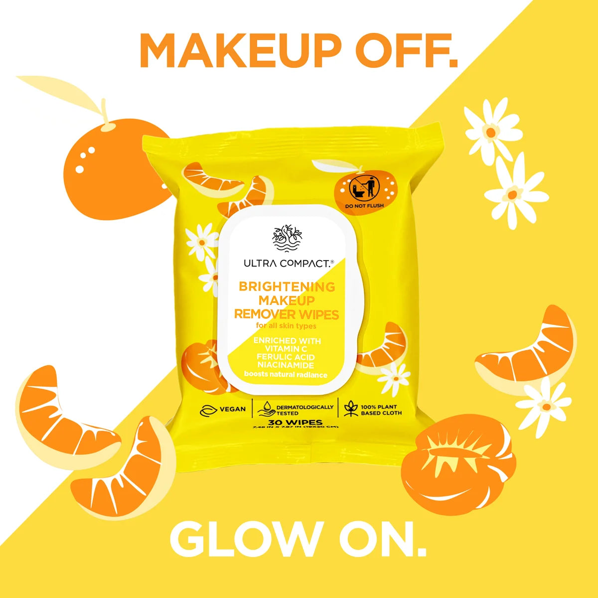 Ultra Compact Brightening Makeup Remover Wipes (30 pieces per pack)
