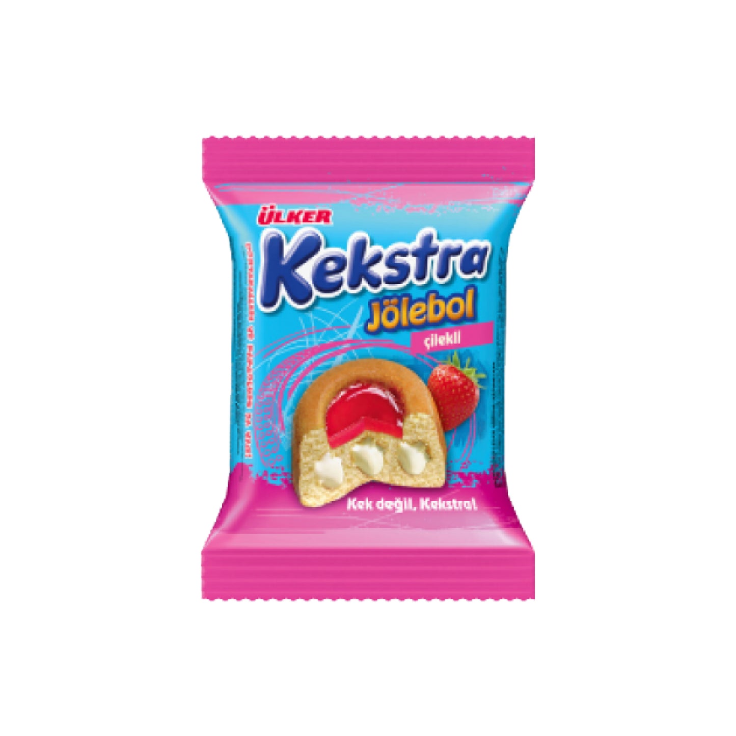 ULKER Kekstra Jolebol mini cake with sweet strawberry jelly filling (40g) - 24 Pieces per box