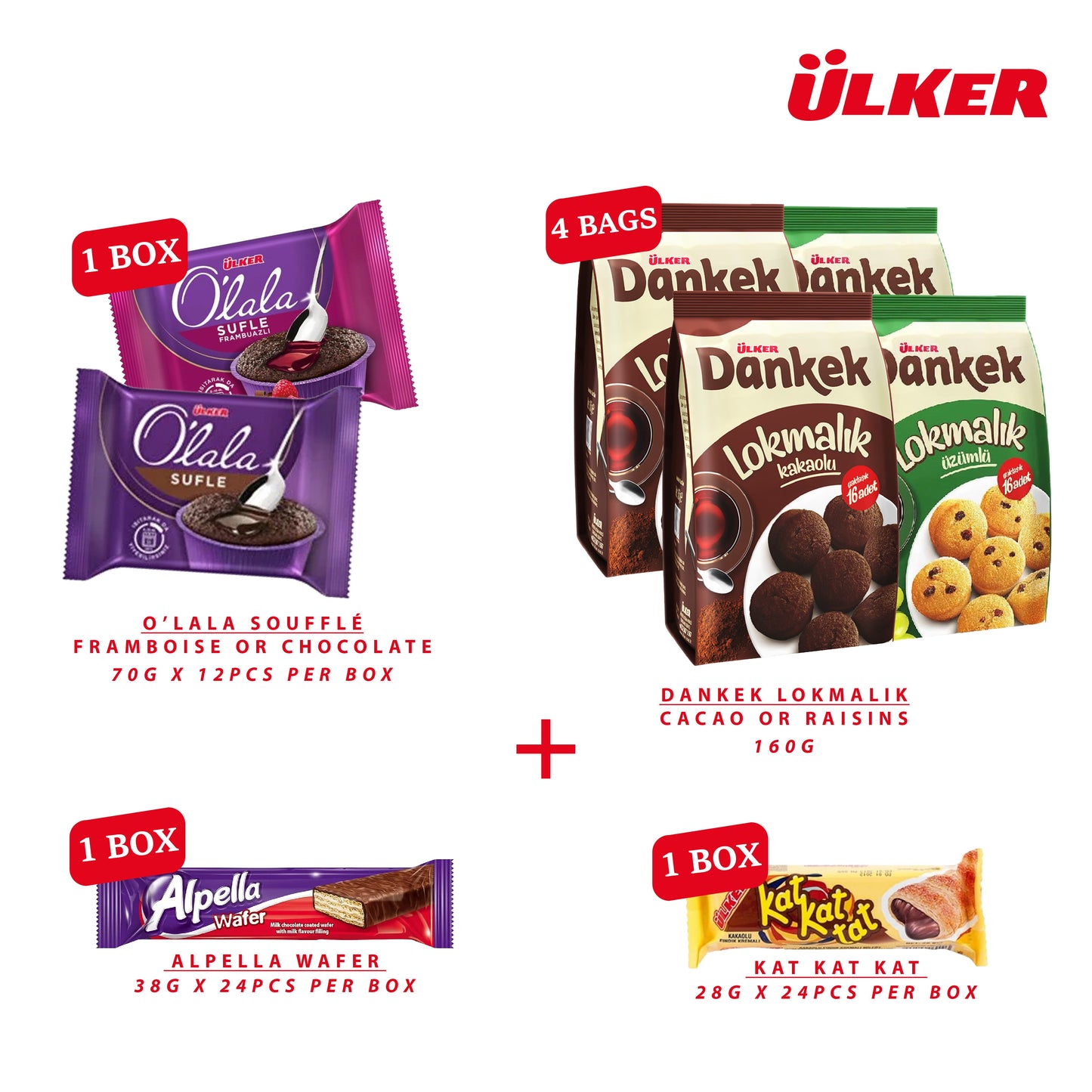 ULKER Bundle Offer: O'lala Souffle + Dankek + Alpella Wafer + Kat Kat Tat