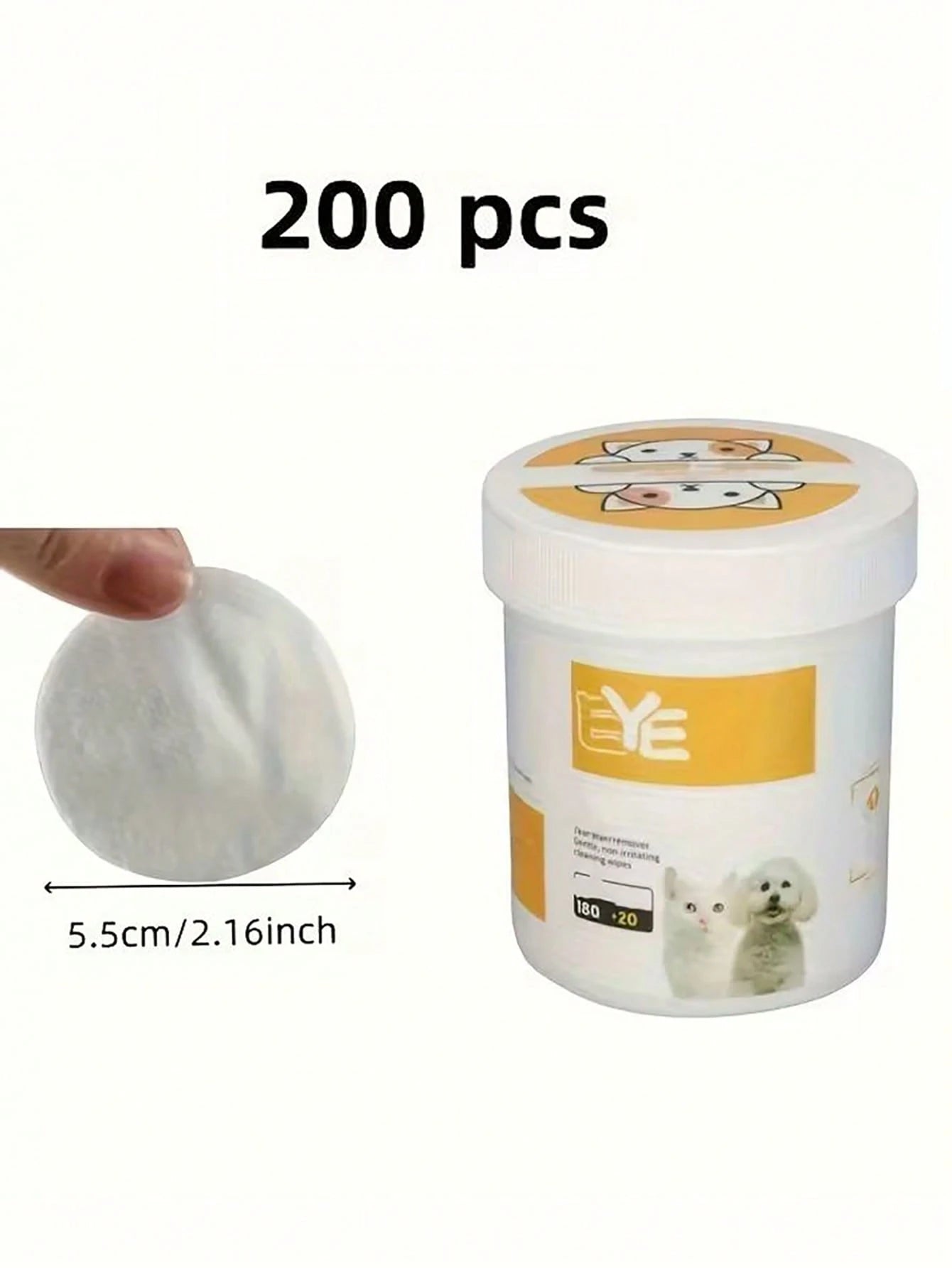 200pcs Pet Eye Cleaning Wipes | Tear Stain Remover for Pets