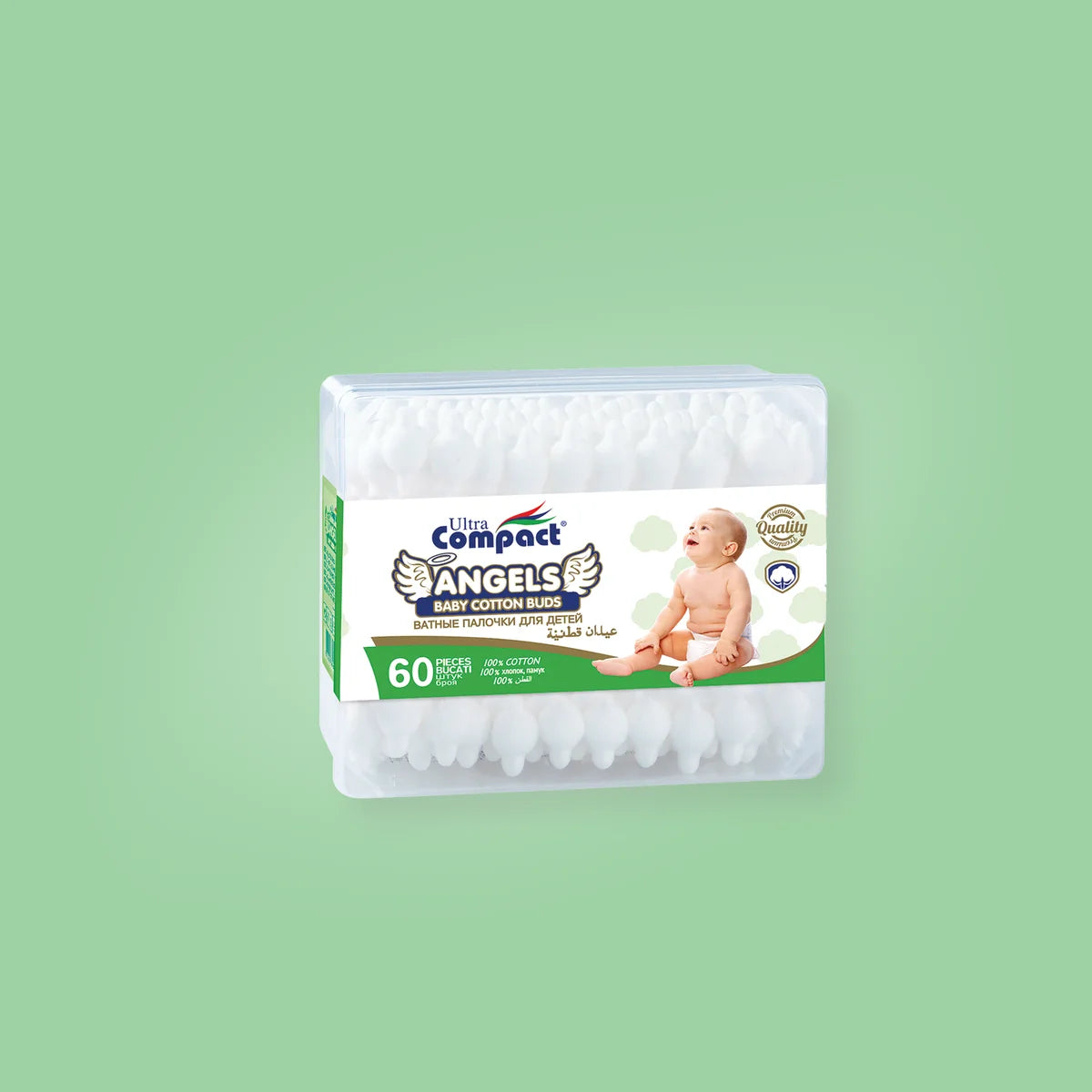 Ultra Compact Baby Cotton Buds (60 pieces per pack)