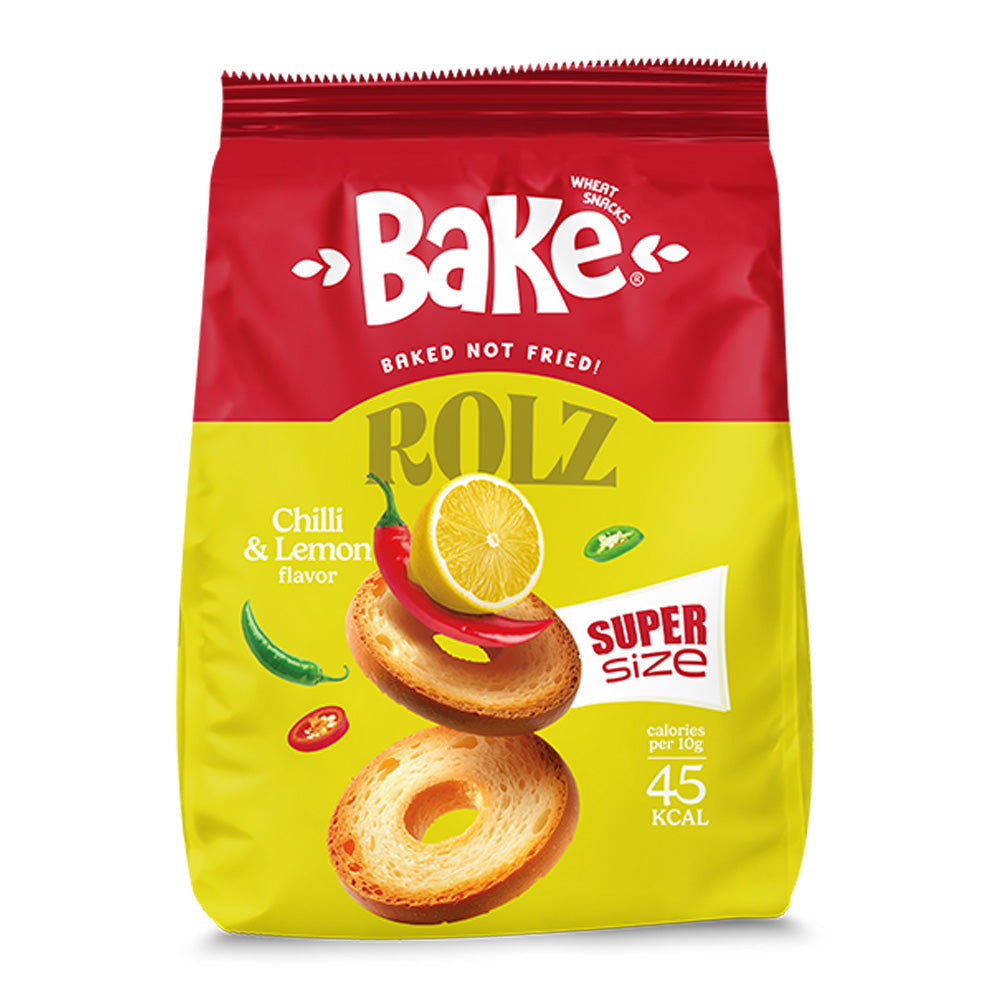 Bake Rolz Super Size Chili & Lemon Flavor (50g) - 24 Pieces per box