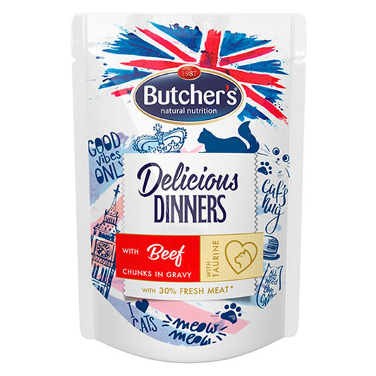 Butcher's Cat Dlicious Dinners Chunks in Gravy Pouches - 100g