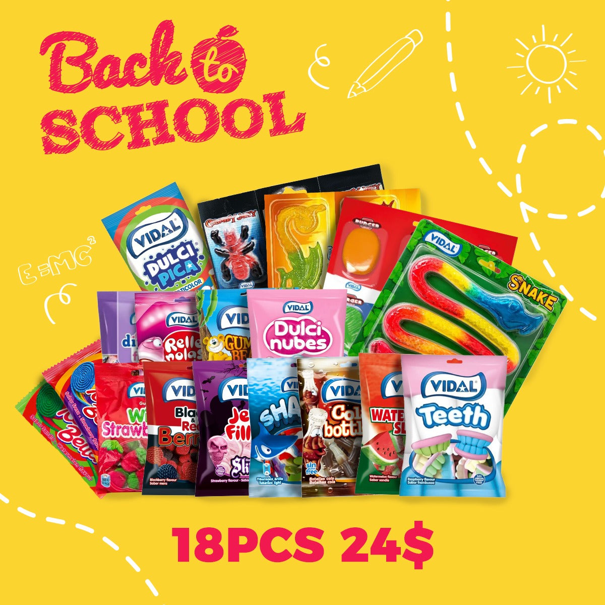 VIDAL Back to School Bundle – Mixed Jelly Bags – Set of 18 pieces