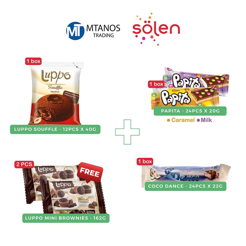 Solen Papita + Luppo Souffle + Coco Dance + Luppo Mini Brownies