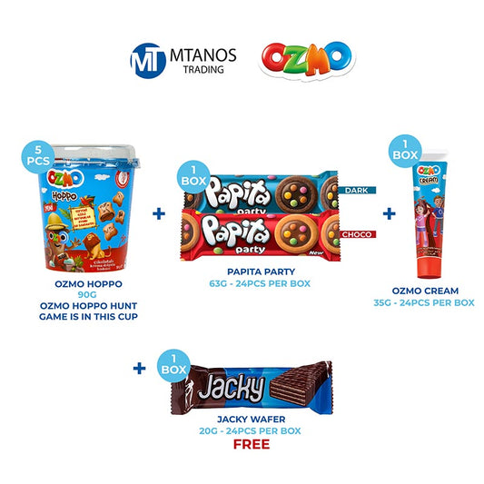 OZMO Hoppo + Papita Party + Cream + Jacky