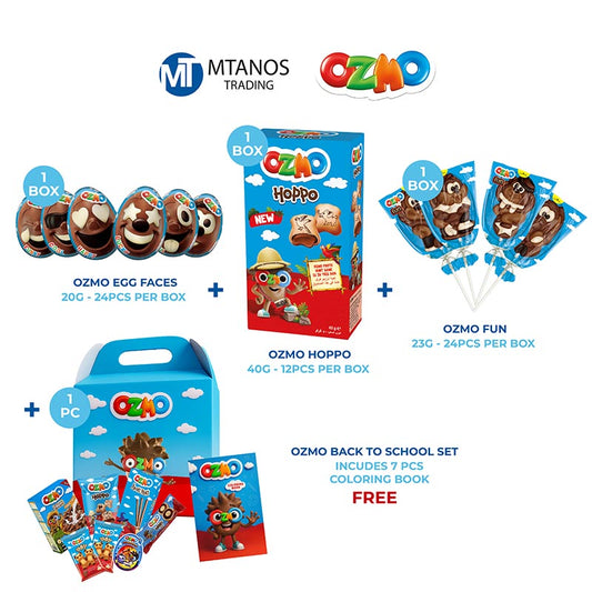 OZMO Egg Faces + Hoppo + Fun + Back to School Set