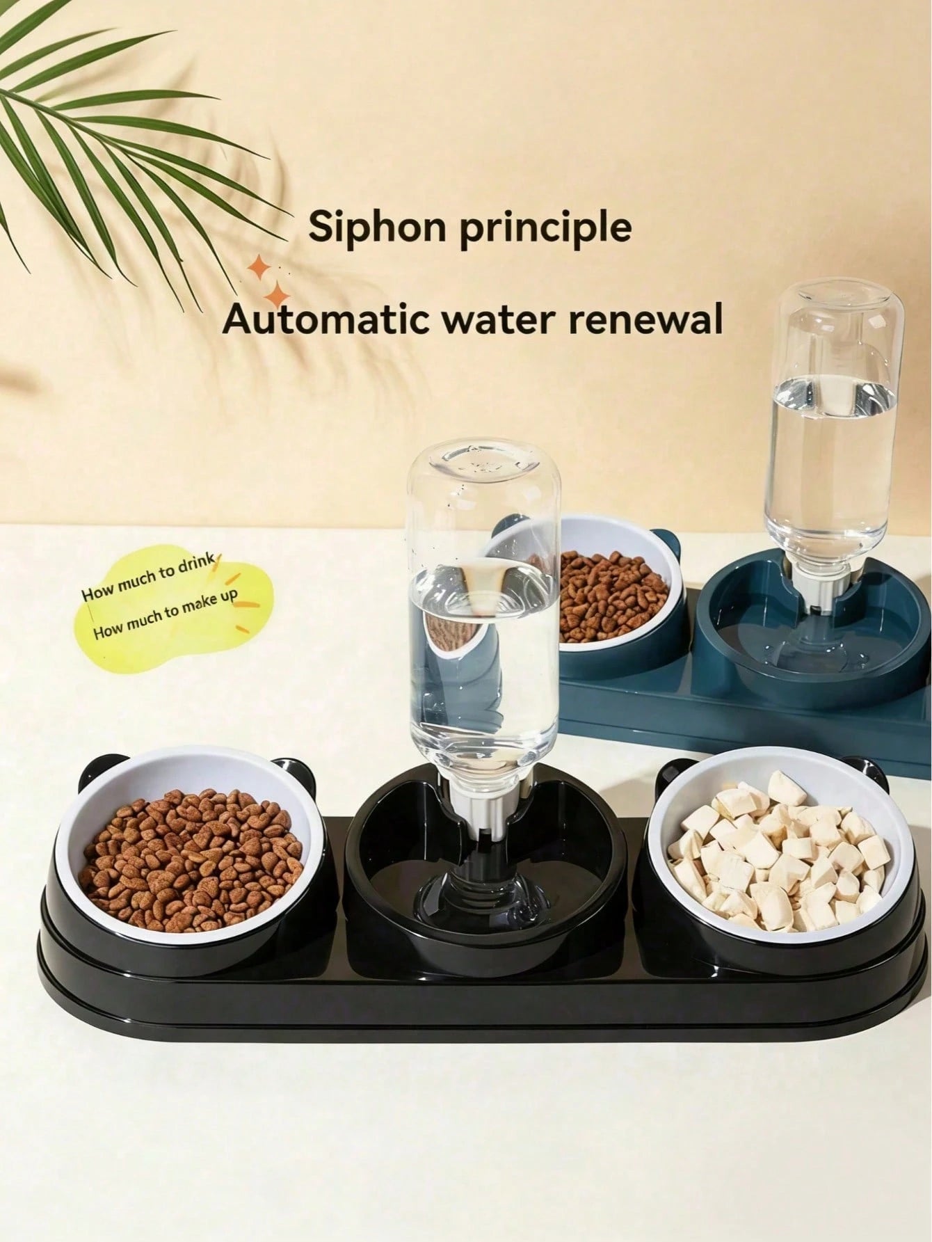 2-in-1 Cat & Small Dog Food & Water Bowl – Elevated Tilted Feeder