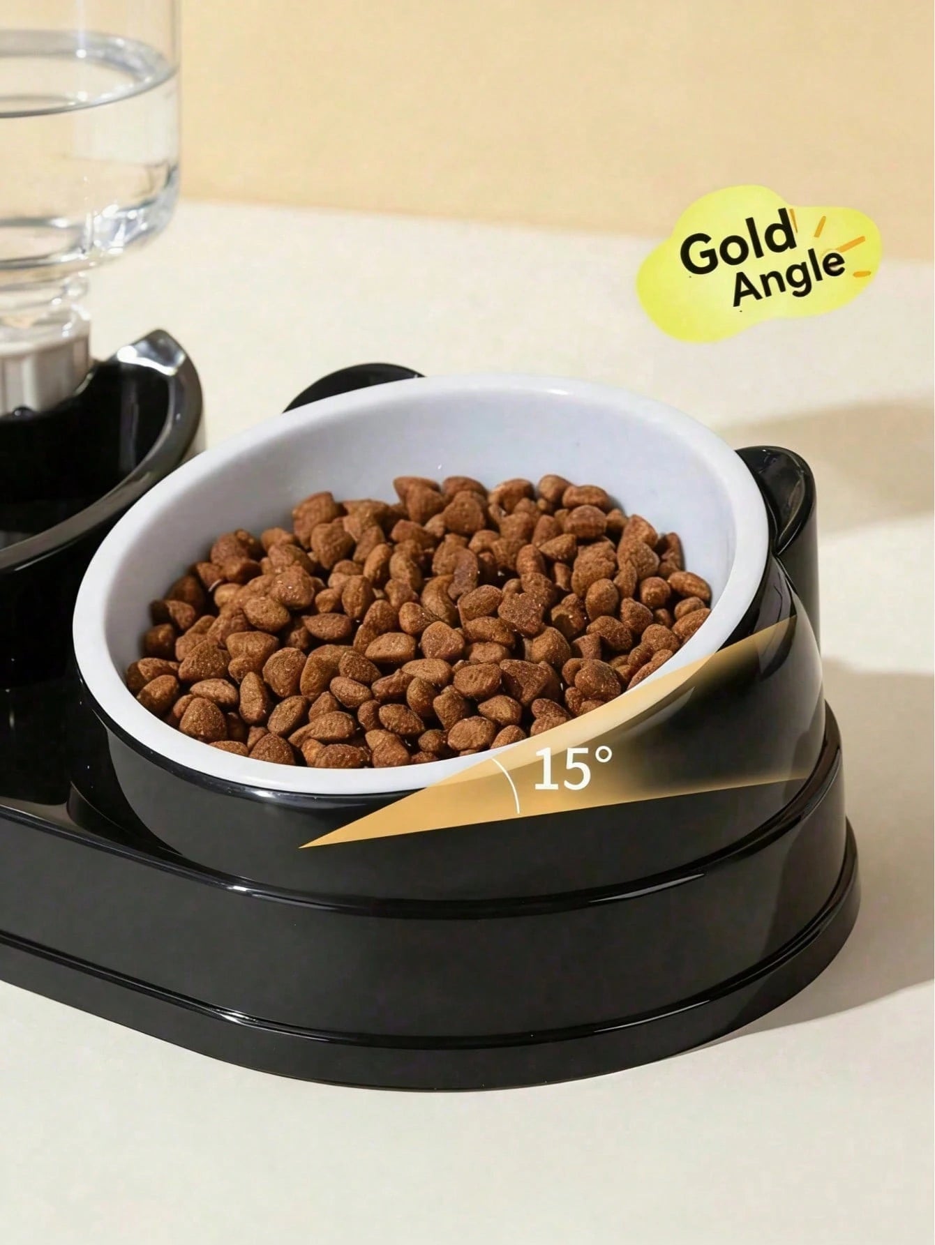 2-in-1 Cat & Small Dog Food & Water Bowl – Elevated Tilted Feeder