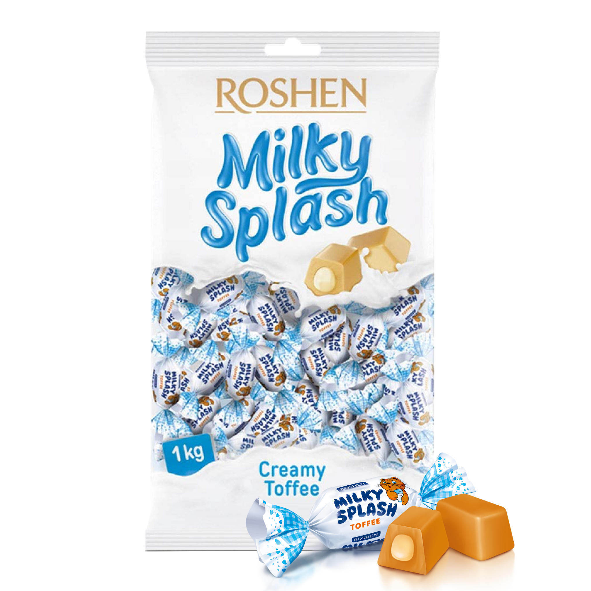 ROSHEN Milky Splash toffee with milk filling (1kg)