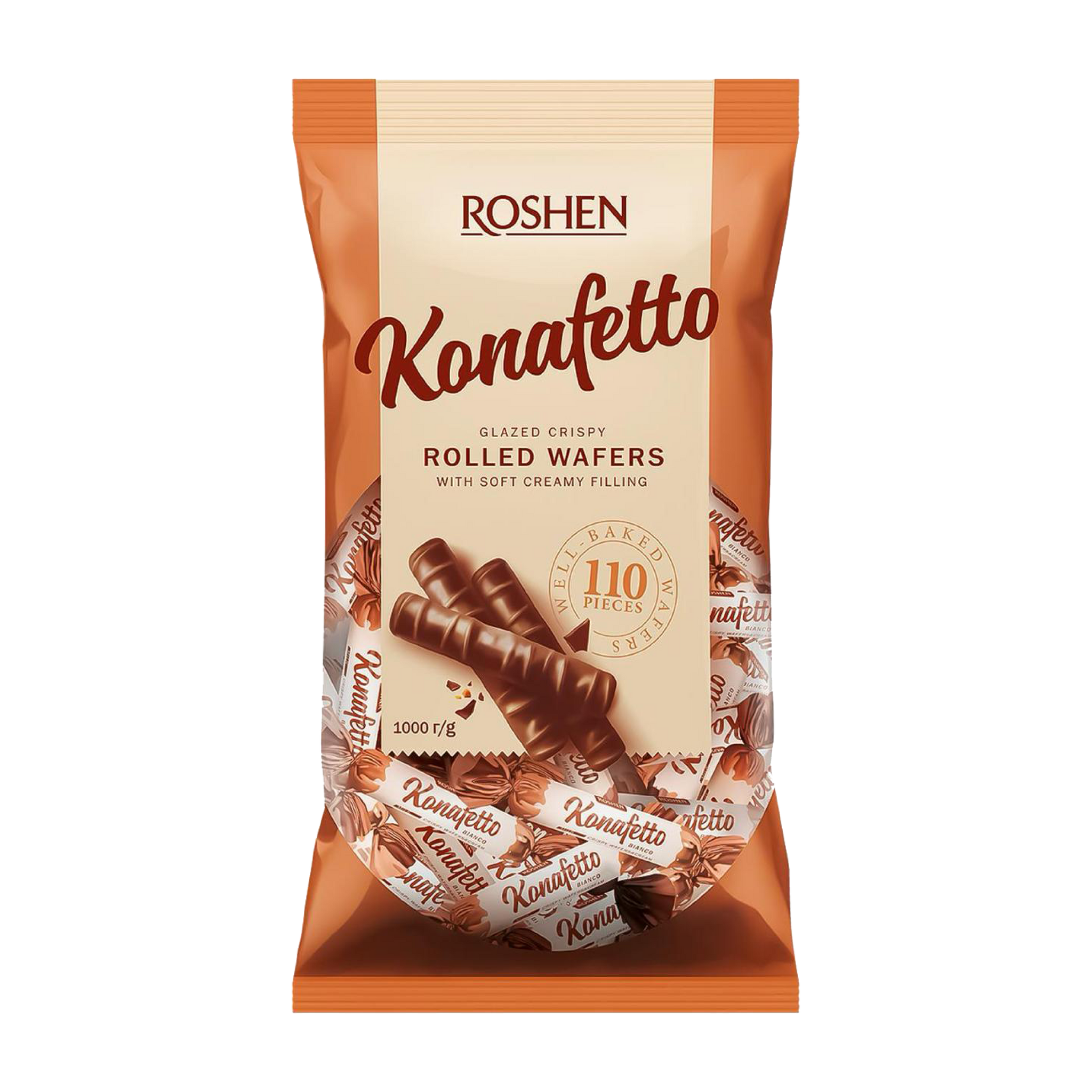 ROSHEN Konafetto Rolled wafer Covered in chocolate and filled with hazelnut cream (1kg)
