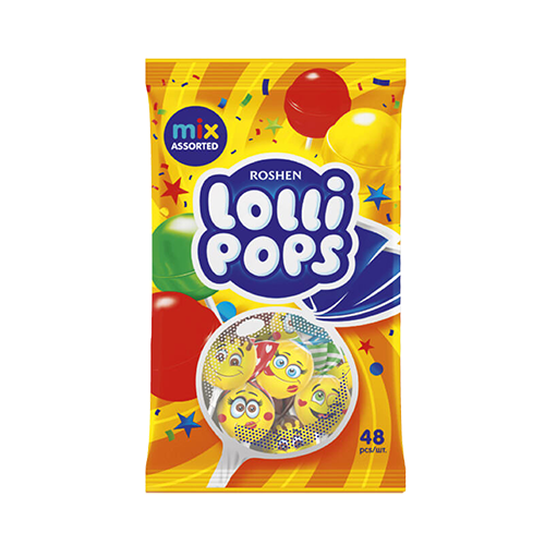 ROSHEN Lollipops Fruit Mix (920g) - 48 Pieces per bag