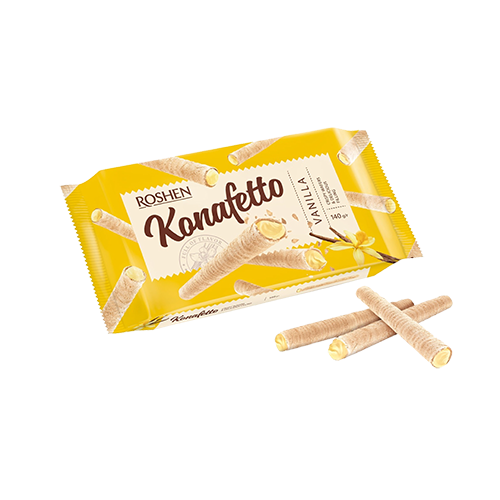 ROSHEN Konafetto Wafer roll with vanilla cream filling (140g)
