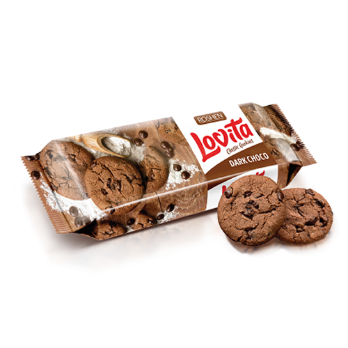 ROSHEN Lovita Classic butter dark chocolate chip cookies (150g)