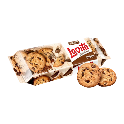 ROSHEN Lovita Classic butter cookies with chocolate chips (150g)