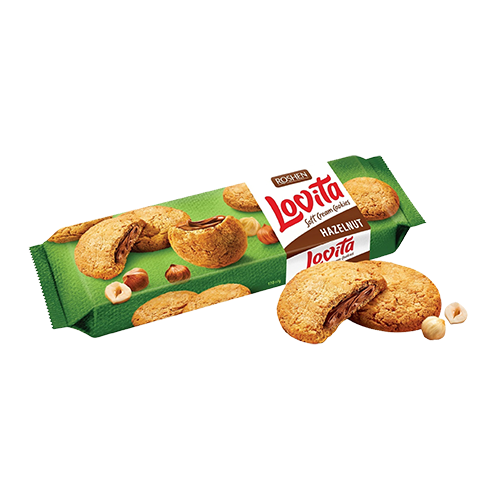 ROSHEN Lovita Soft Butter cookies with Hazelnut filling (127g)