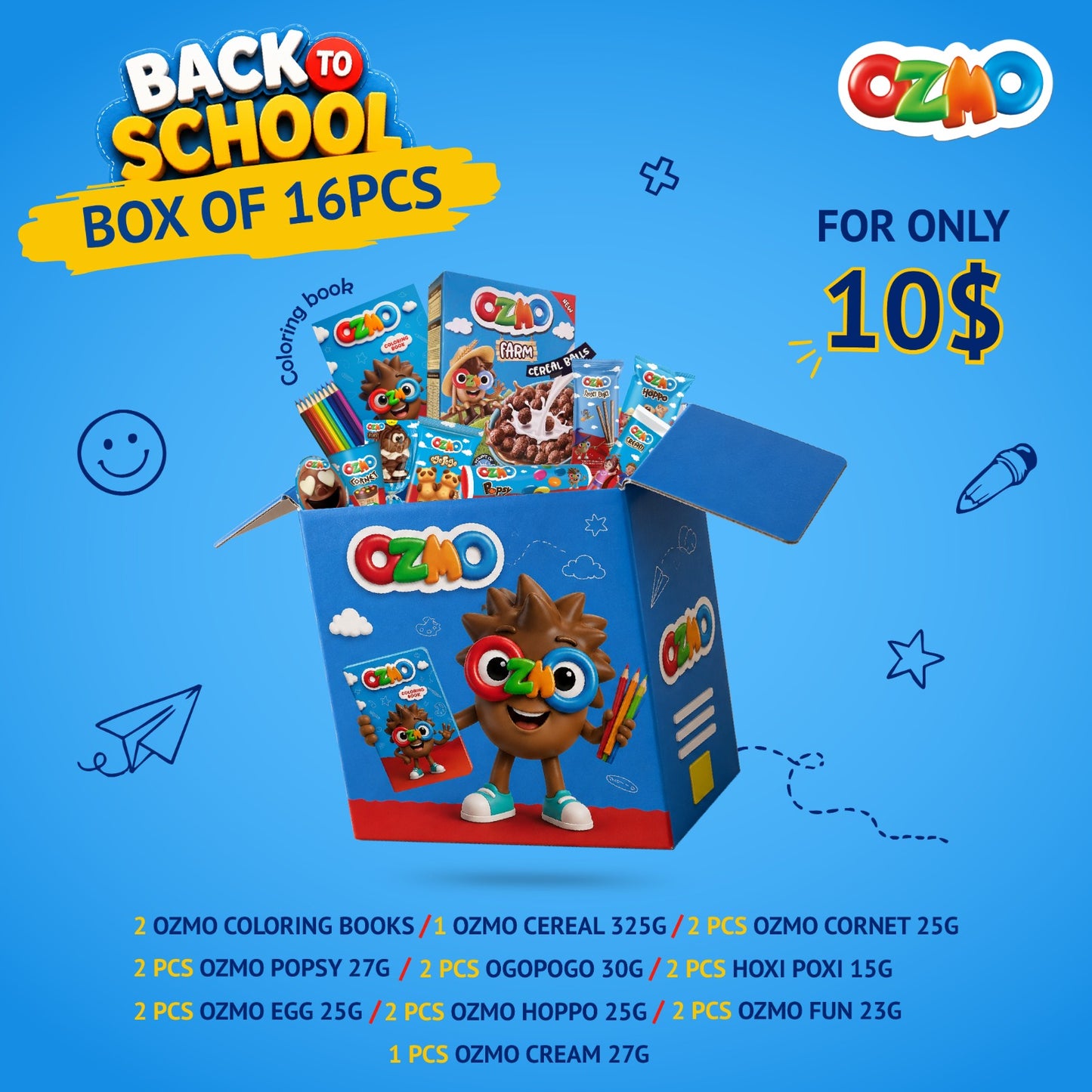 OZMO Back to School Bundle Offer - box of 16 pieces