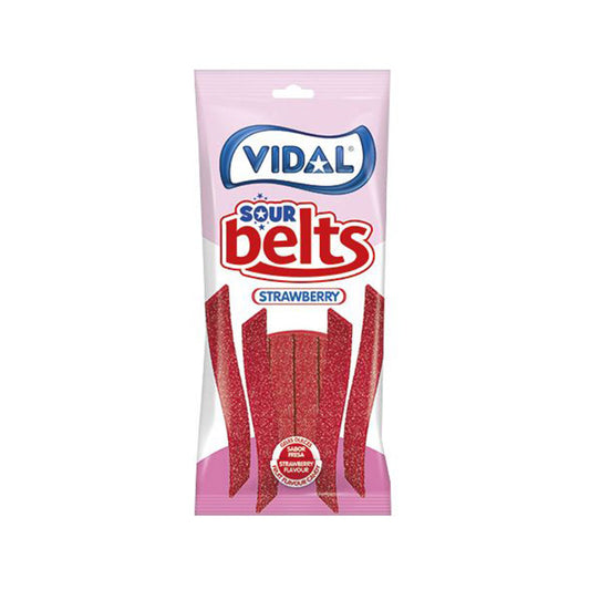 Vidal jelly sour strawberry belts 90grs