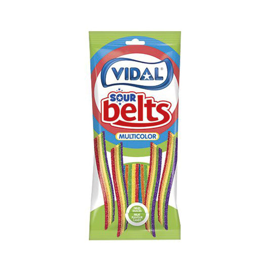 Vidal jelly sour rainbow belts 90grs