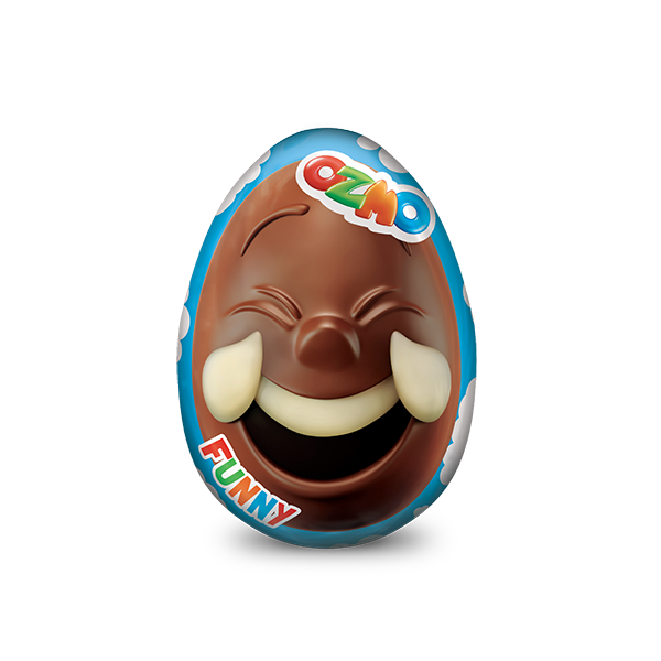 OZMO Chocolate egg 3D faces (20g) - 24 Pieces per box