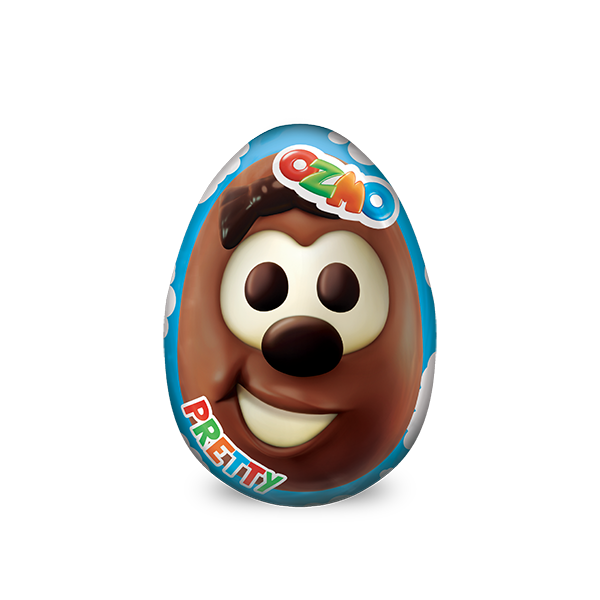 OZMO Chocolate egg 3D faces (20g) - 24 Pieces per box