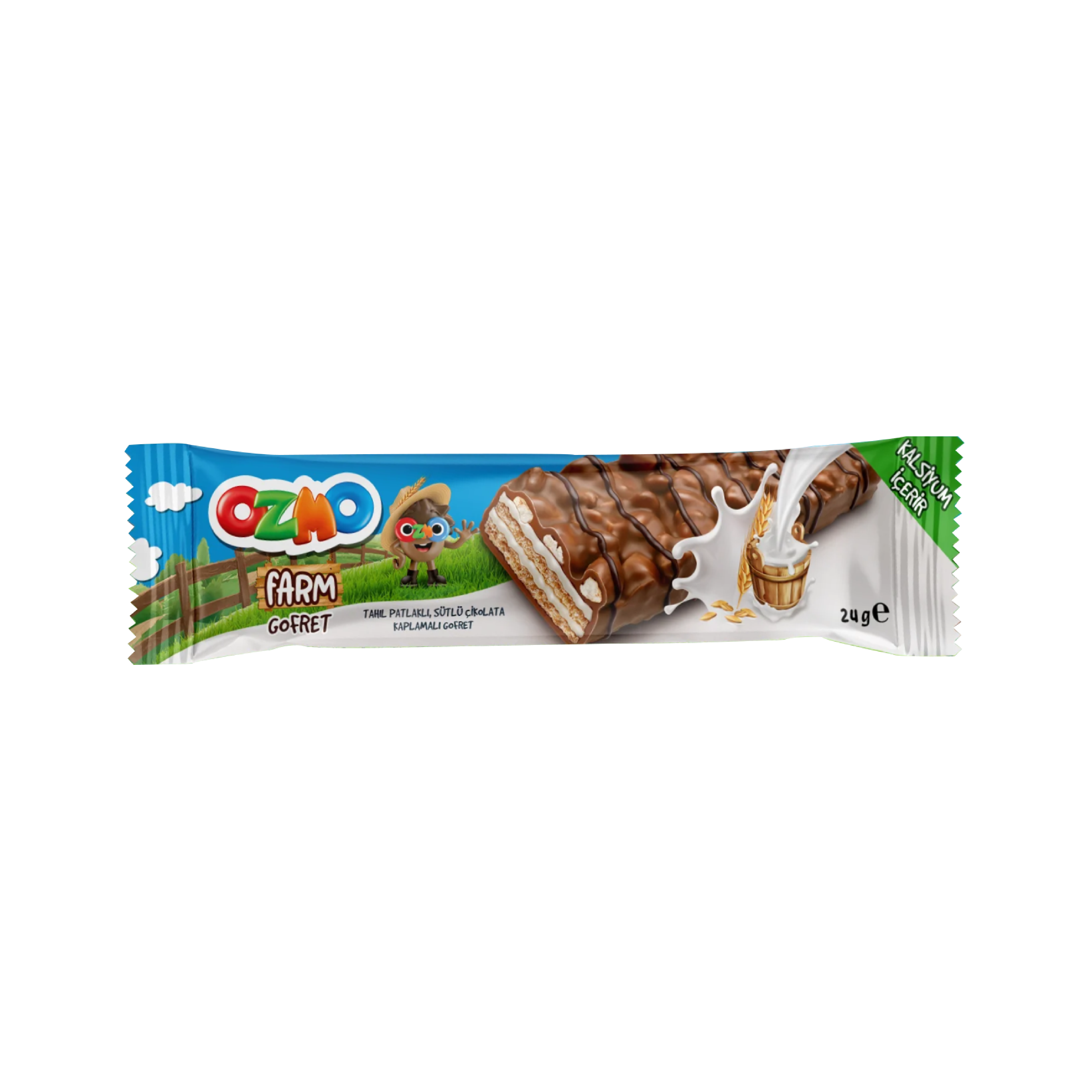 OZMO Farm Gofret chocolate wafer with cereal flakes (24g) - 24 Pieces per box