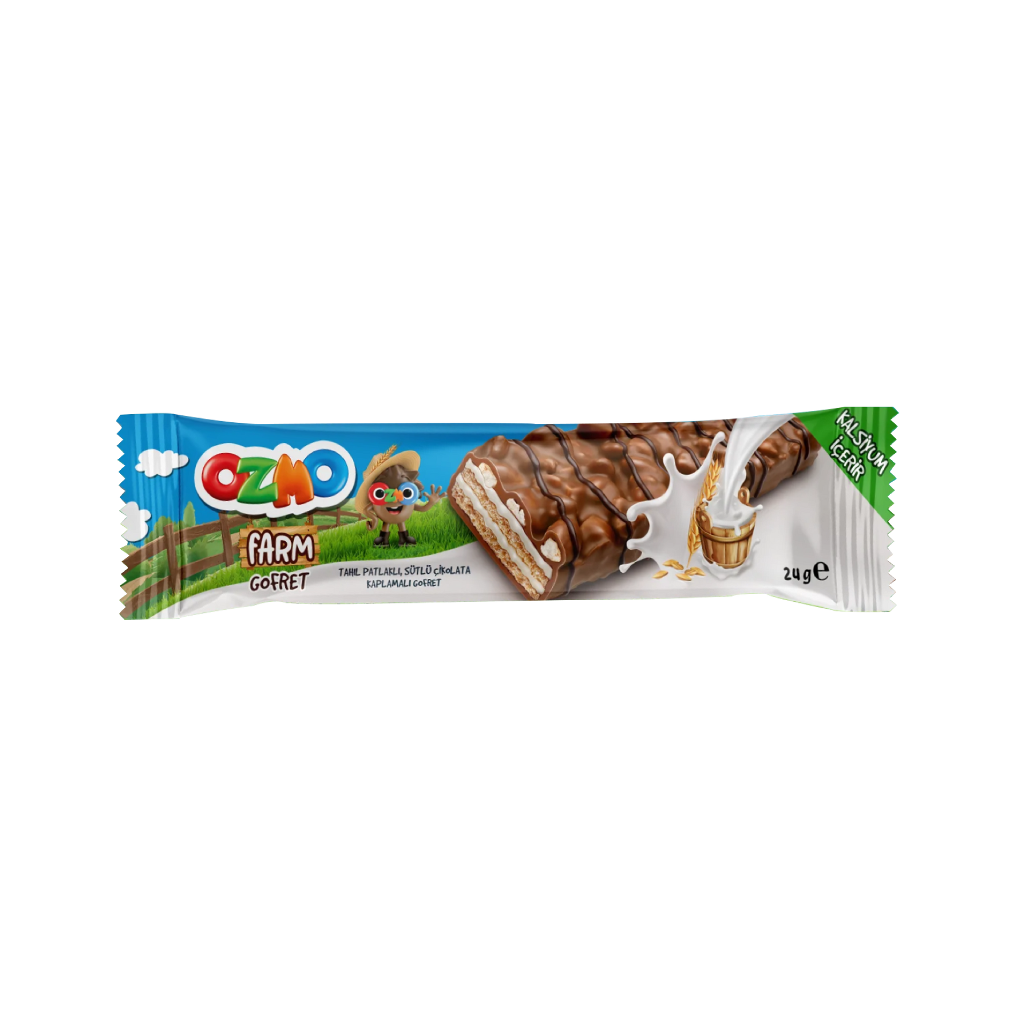 OZMO Farm Gofret chocolate wafer with cereal flakes (24g) - 24 Pieces per box