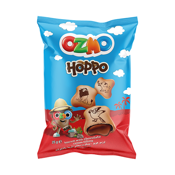 OZMO Hoppo biscuits with chocolate cream (25g) - 24 Pieces per box
