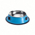 Stainless Steel Cat Bowl – Colorful Non‑Slip Food & Water Dish