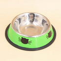 Stainless Steel Cat Bowl – Colorful Non‑Slip Food & Water Dish