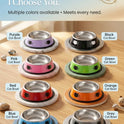 Stainless Steel Cat Bowl – Colorful Non‑Slip Food & Water Dish