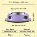 Stainless Steel Cat Bowl – Colorful Non‑Slip Food & Water Dish