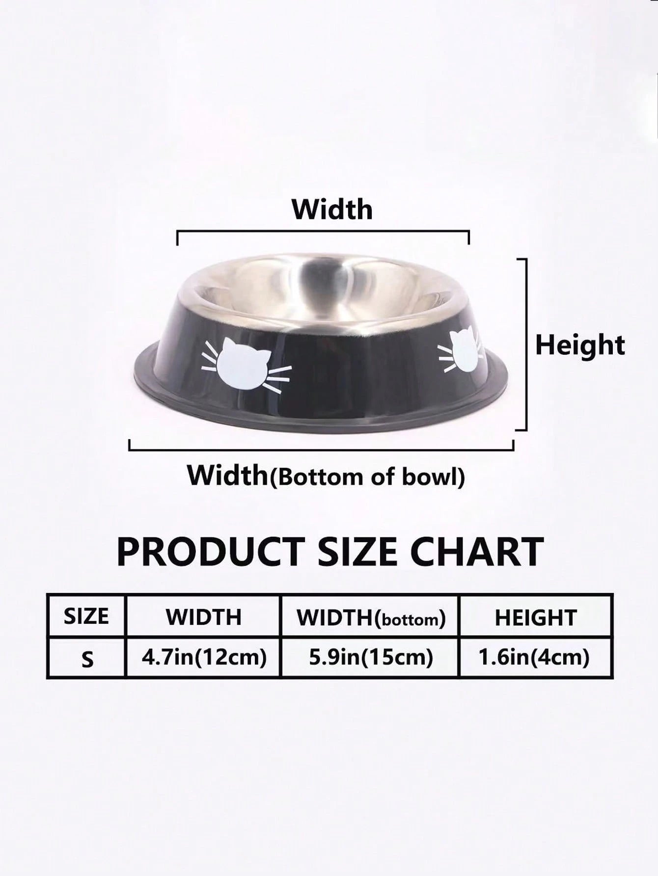 Stainless Steel Cat Bowl – Colorful Non‑Slip Food & Water Dish