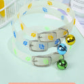Luminous Pet Collar – Glow‑in‑the‑Dark Paw Print Design for Cats & Small Dogs