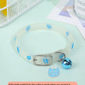 Luminous Pet Collar – Glow‑in‑the‑Dark Paw Print Design for Cats & Small Dogs