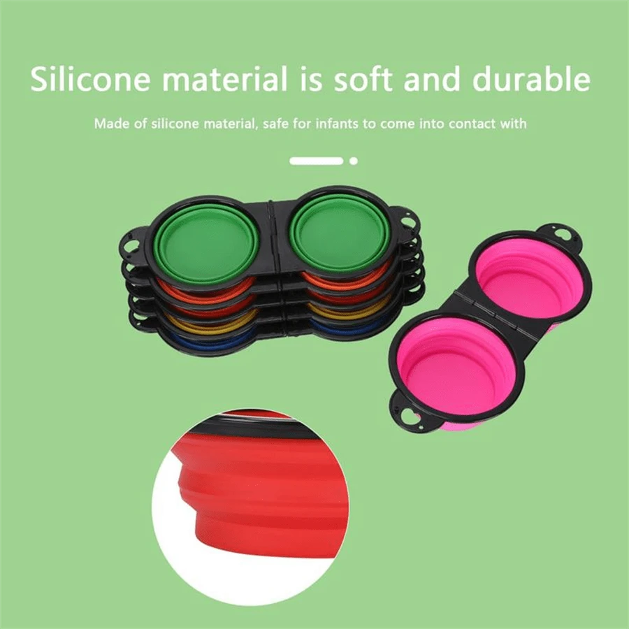 2‑in‑1 Portable Pet Bowl – Foldable Silicone Food & Water Container for Travel & Camping