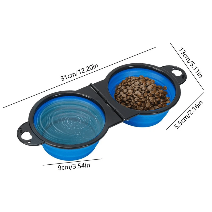 2‑in‑1 Portable Pet Bowl – Foldable Silicone Food & Water Container for Travel & Camping