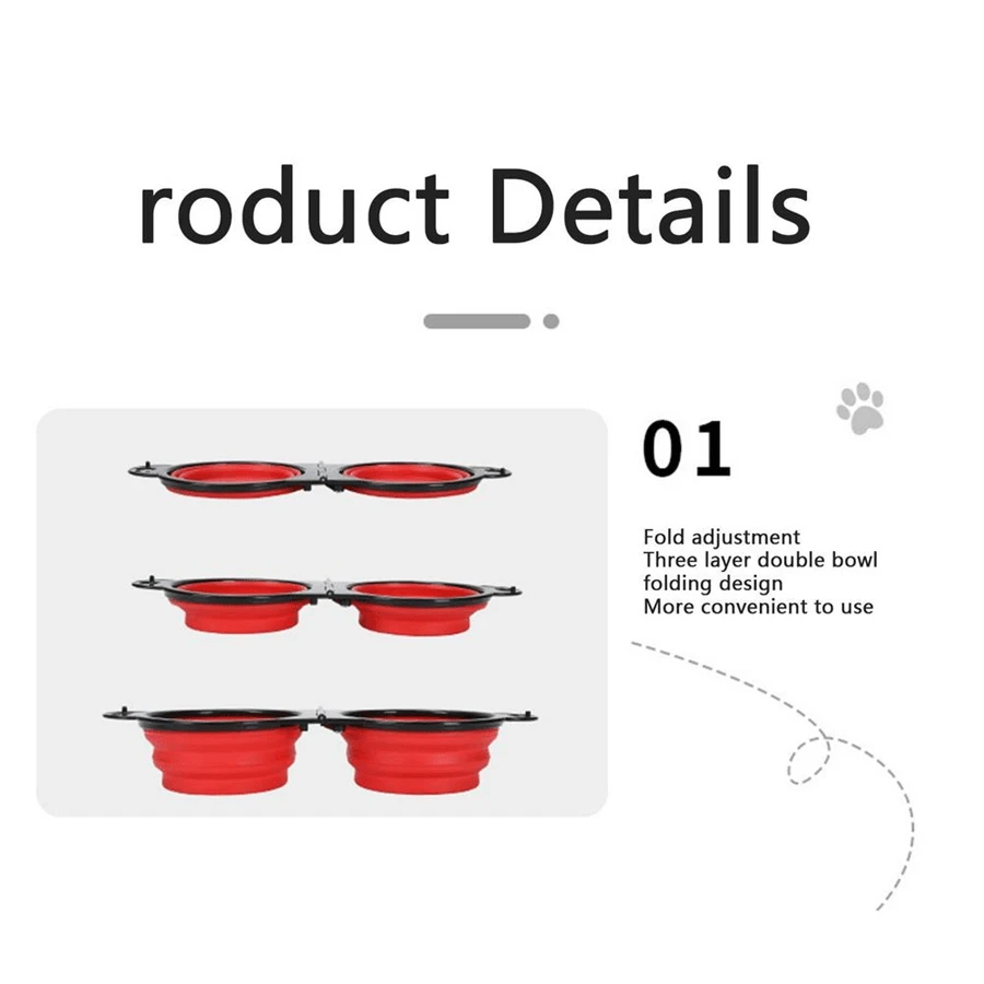 2‑in‑1 Portable Pet Bowl – Foldable Silicone Food & Water Container for Travel & Camping