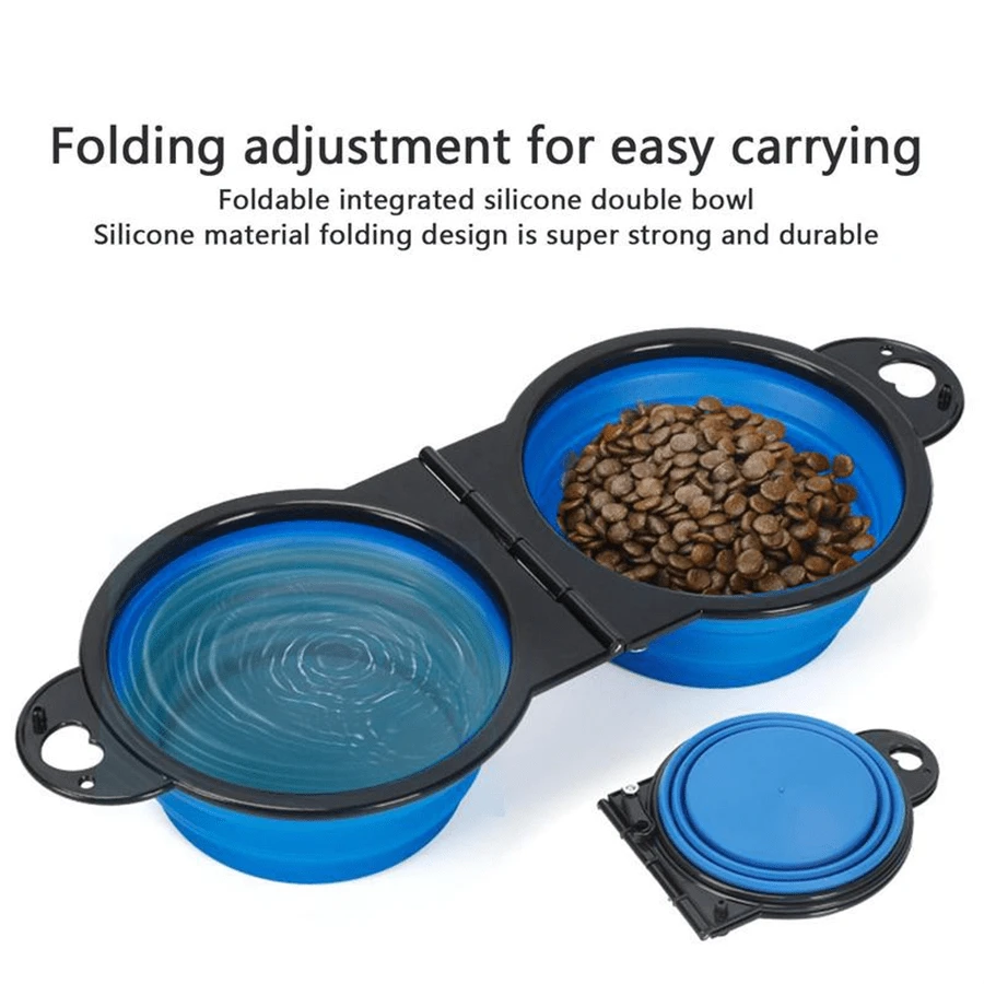 2‑in‑1 Portable Pet Bowl – Foldable Silicone Food & Water Container for Travel & Camping