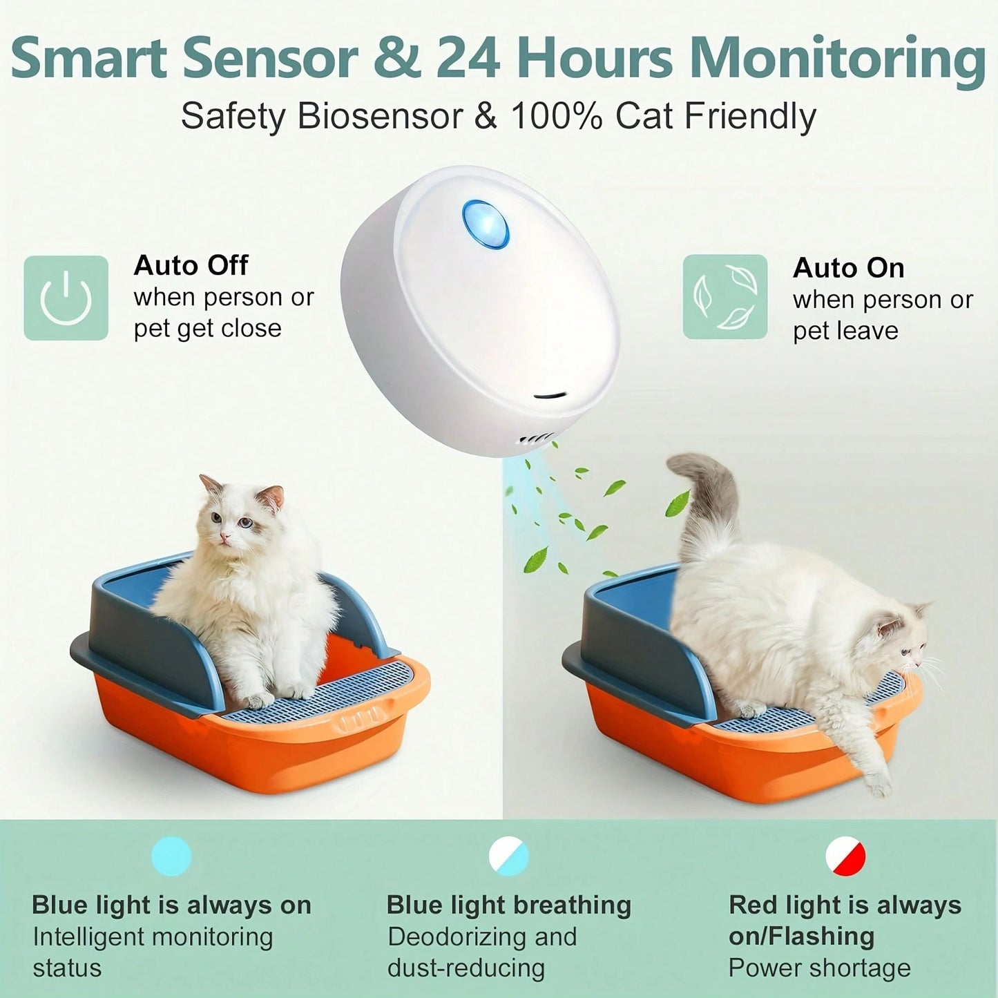 Smart Cat Litter Deodorizer | USB Rechargeable Pet Air Purifier