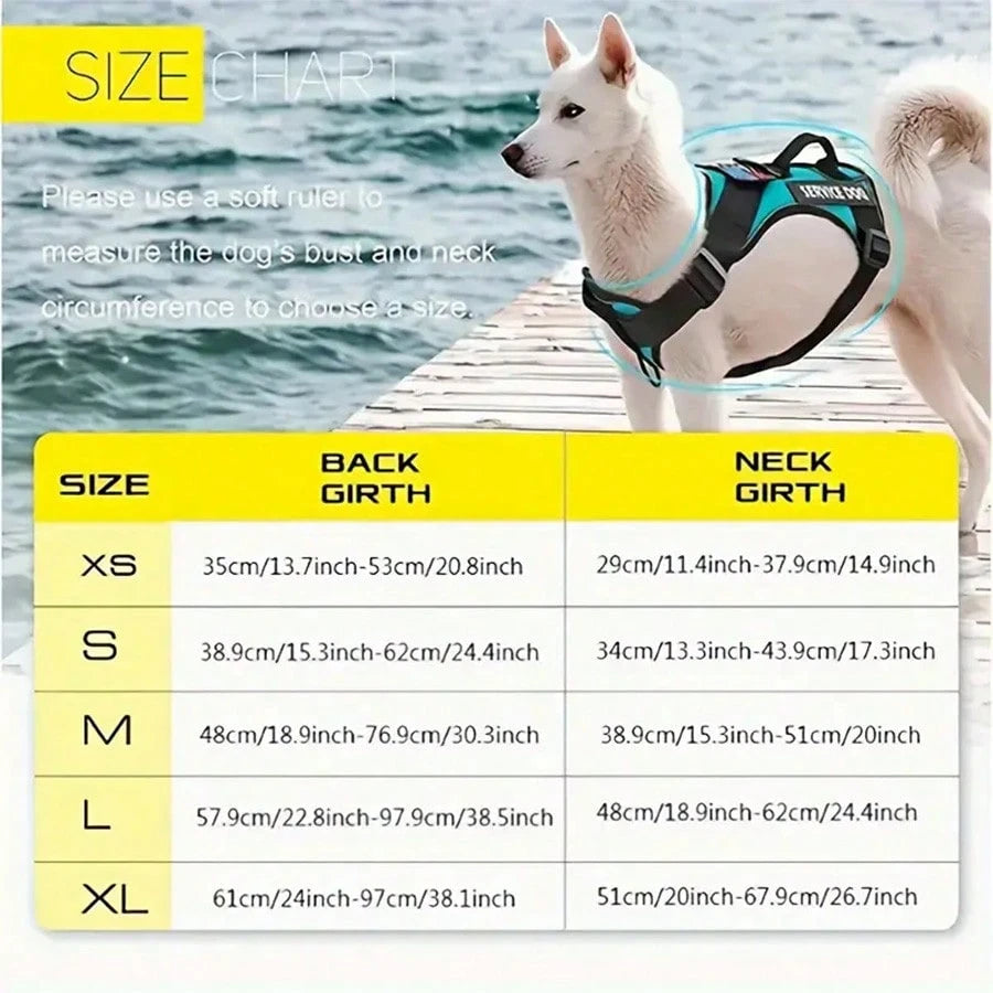 Shockproof Reflective Dog Harness – Adjustable Vest for Small, Medium & Large Dogs