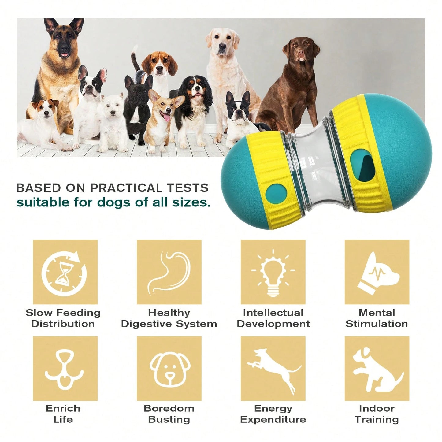 Interactive Dog Toy – Treat Dispenser Puzzle Ball & Food Feeder for All Breeds