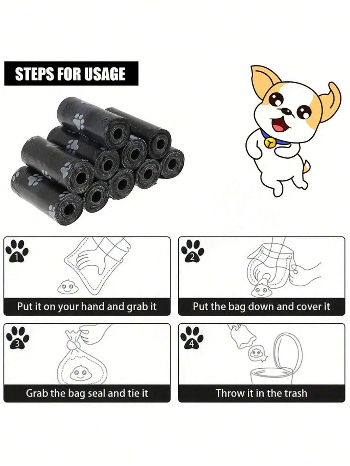 Leak‑Proof Dog Poop Bags – Durable Disposable Waste Bags