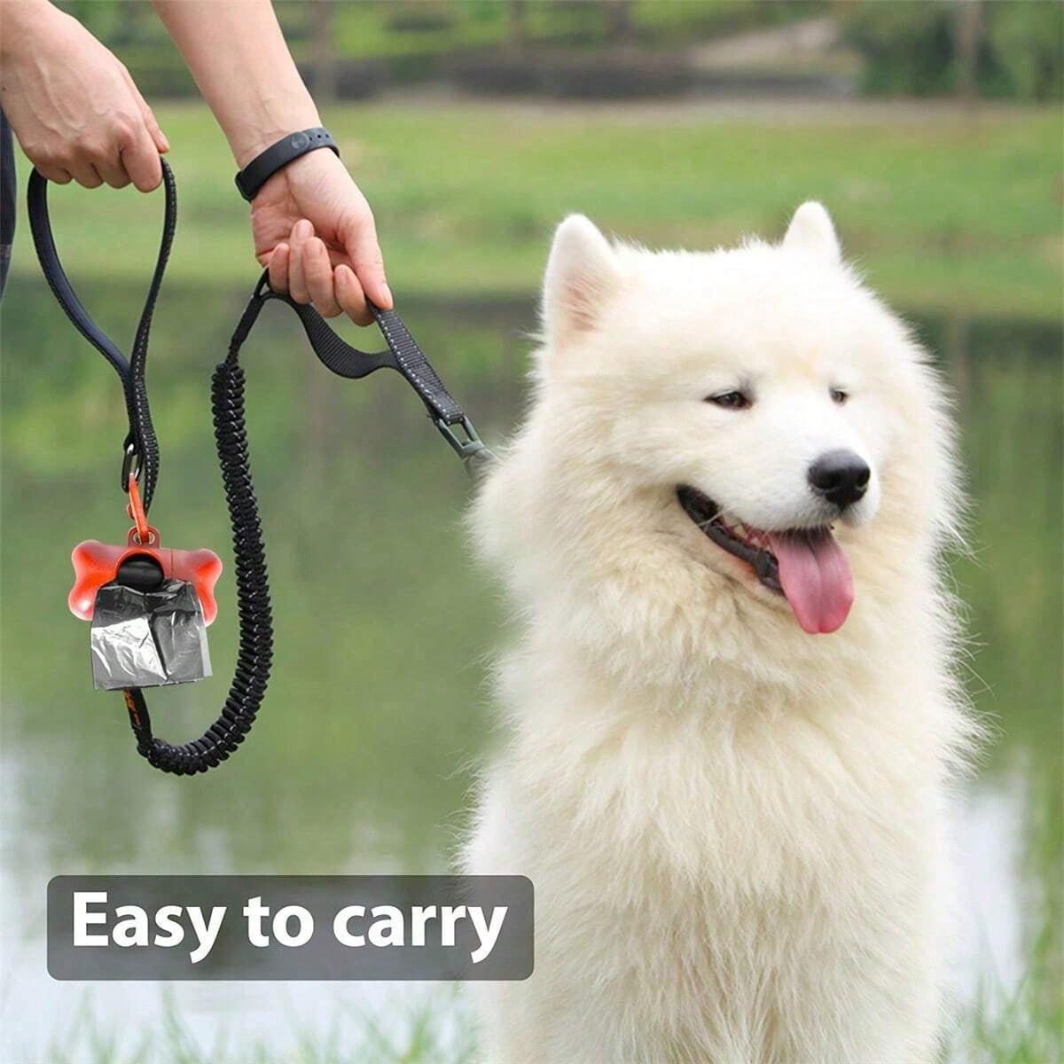 Dog Poop Bag Dispenser – Durable Polypropylene Holder with Pull Strap + 2 Rolls