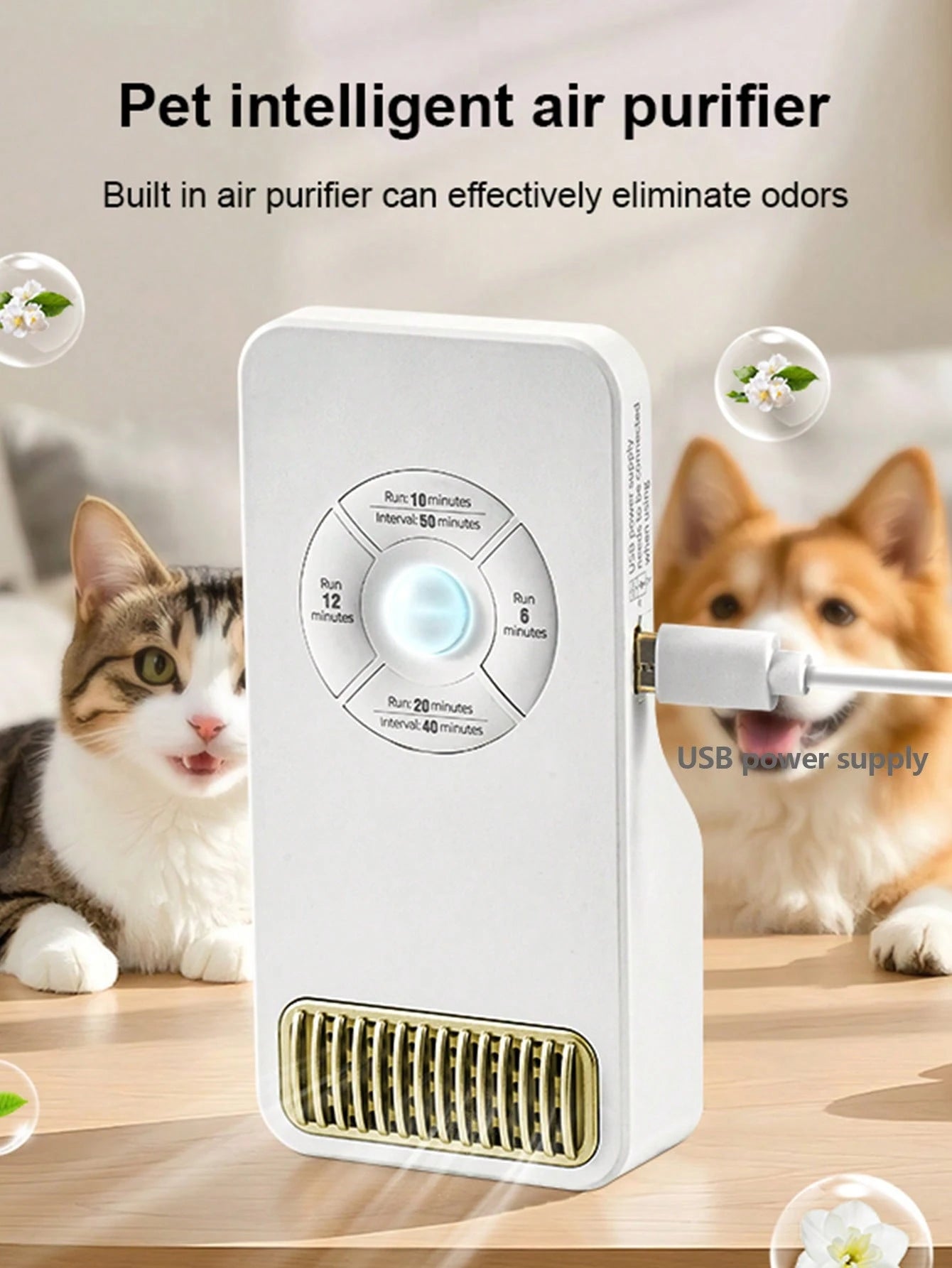 Smart Odor Eliminator Air Purifier | Portable Mini Air Cleaner