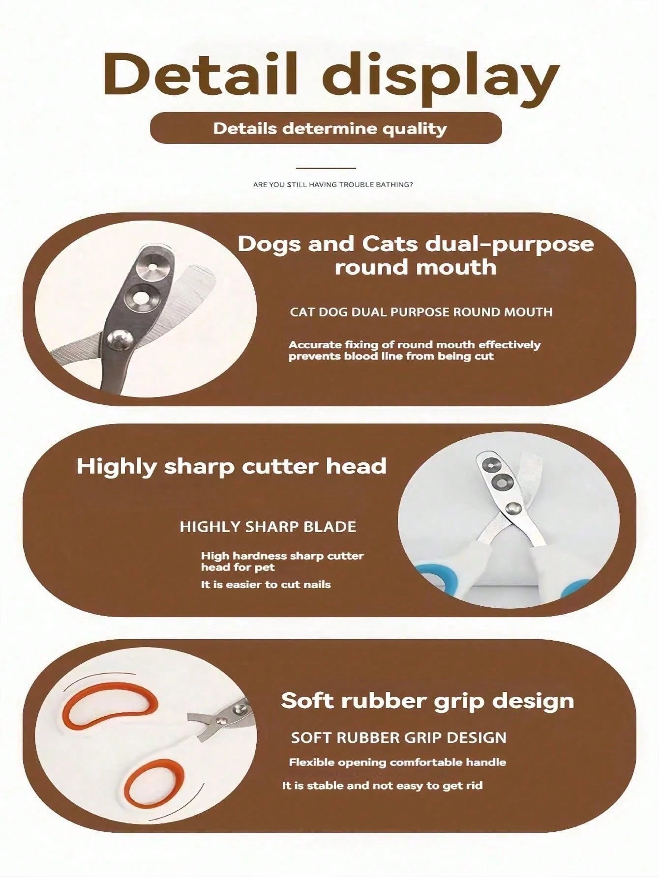 Professional Pet Nail Clippers with Safety Guard | Precision Trimmer