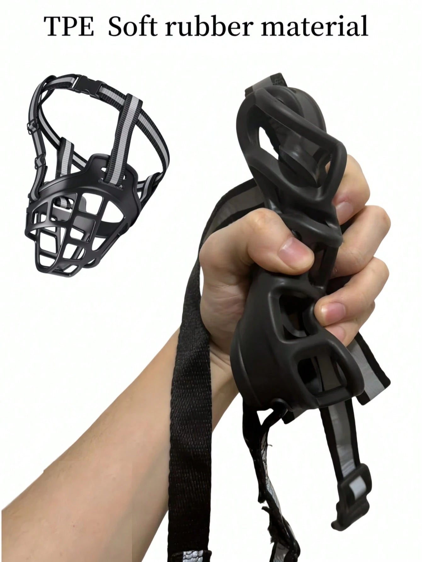Soft Plastic Dog Muzzle – Anti‑Bite Pet Mask for Safe Outdoor Use