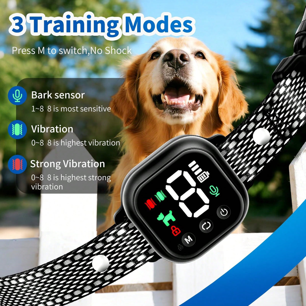 Smart Anti-Bark Collar for Dogs | Rechargeable & Waterproof
