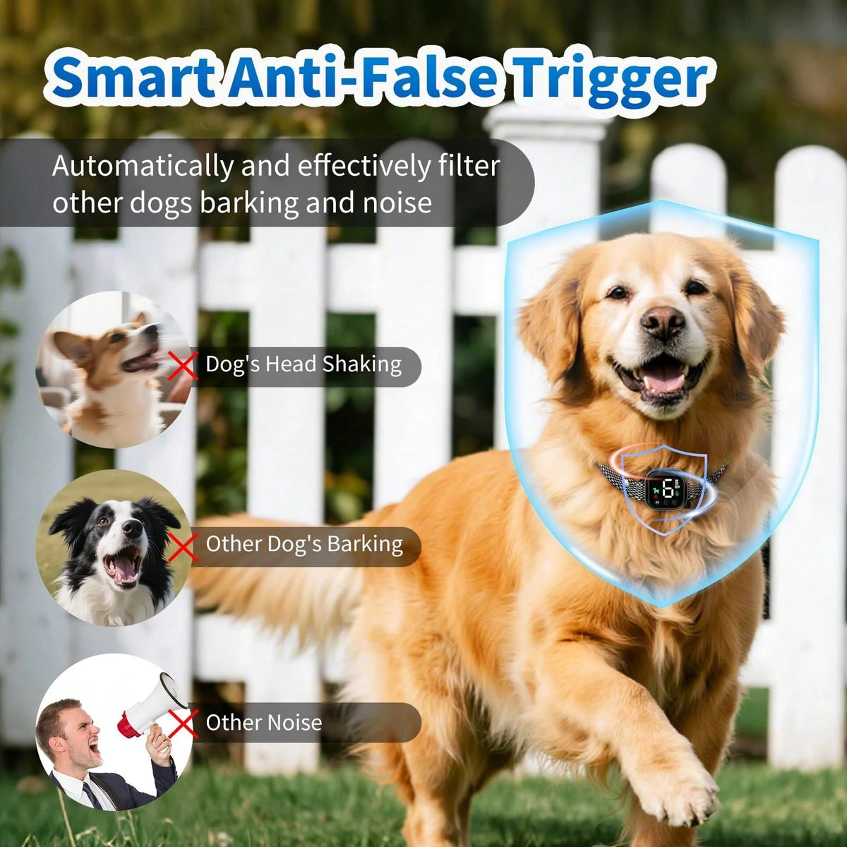 Smart Anti-Bark Collar for Dogs | Rechargeable & Waterproof