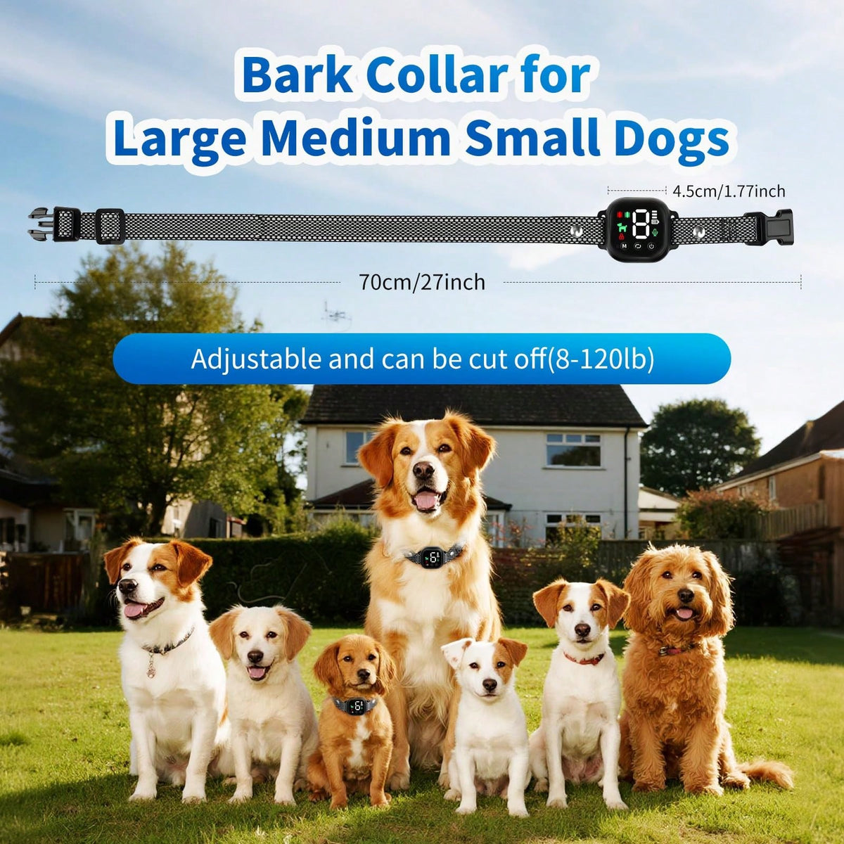 Smart Anti-Bark Collar for Dogs | Rechargeable & Waterproof